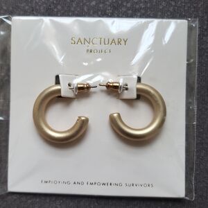 Sanctuary Project Gold Hoop Earring Studs Nwt